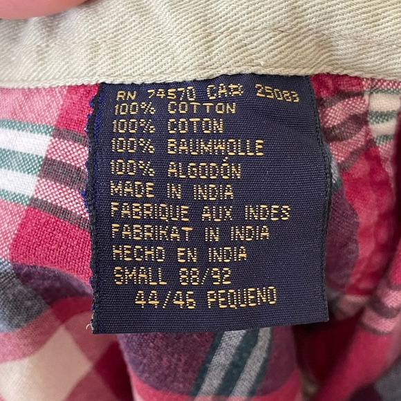 The Disney Store Vintage Mickey Mouse Red Plaid Button Down Short Sleeve Shirt M - Picture 6 of 9